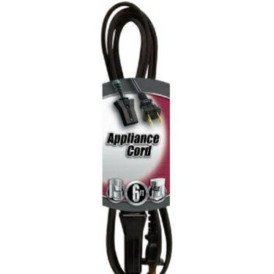 Electrical *  | Southwire At Discount Prices Miniature Plug Appliance Cord, 18/2 Hpn Black, 6-Ft.