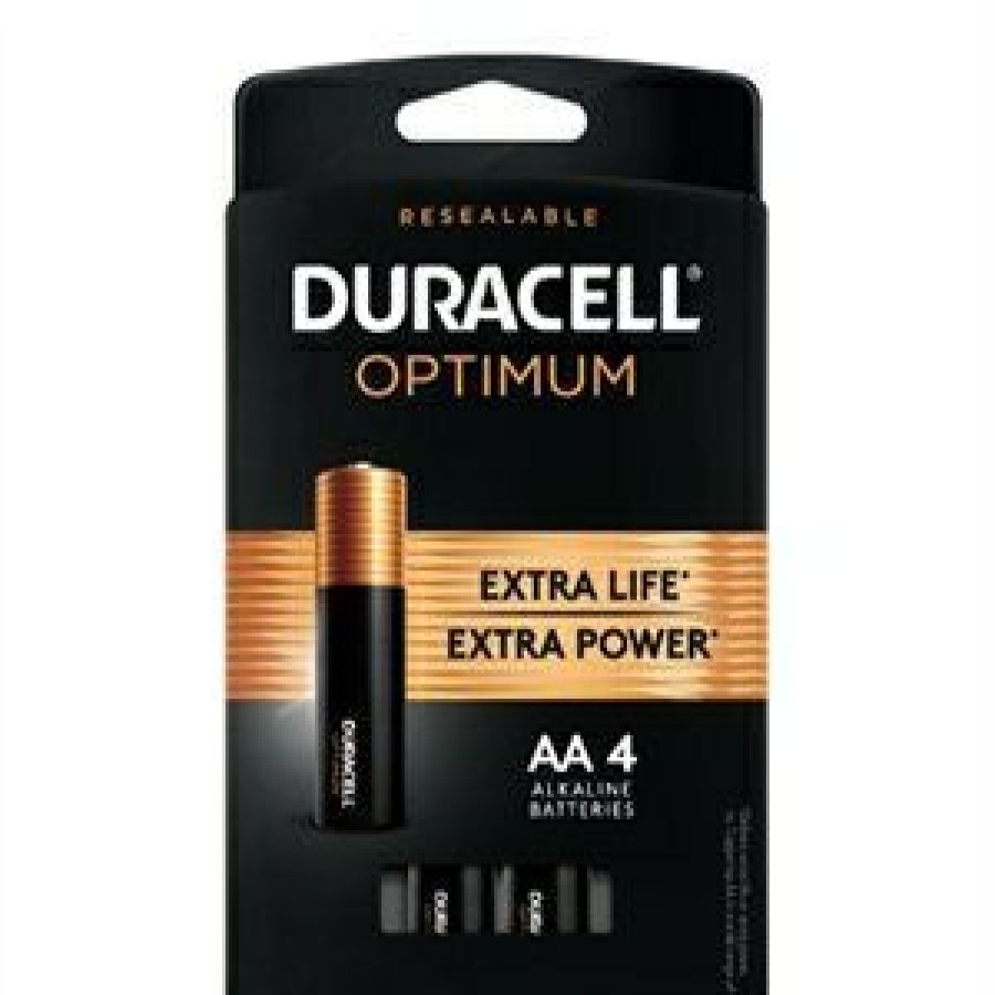 Electrical *  | Duracell The Varied Pattern Optimum Alkaline Batteries, Aa, 4-Pk.