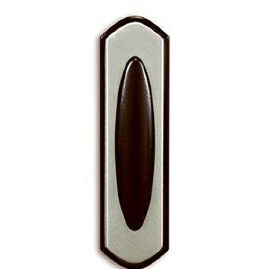 Electrical *  | Push Button Doorbell, Wireless, Black With Nickel Face Premium Product Heathco