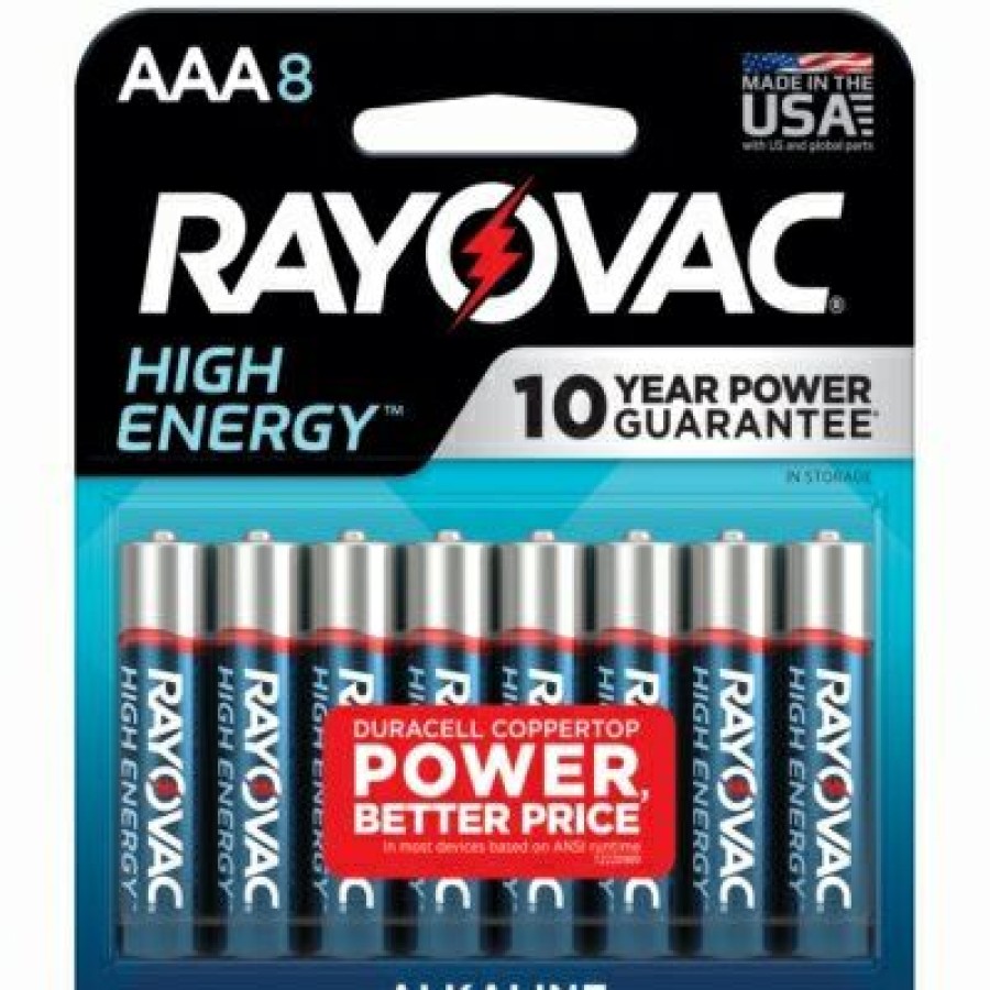 Electrical *  | Rayovac Exclusive Design High Energy Aaa (Triple A) Alkaline Batteries, 8 Pack