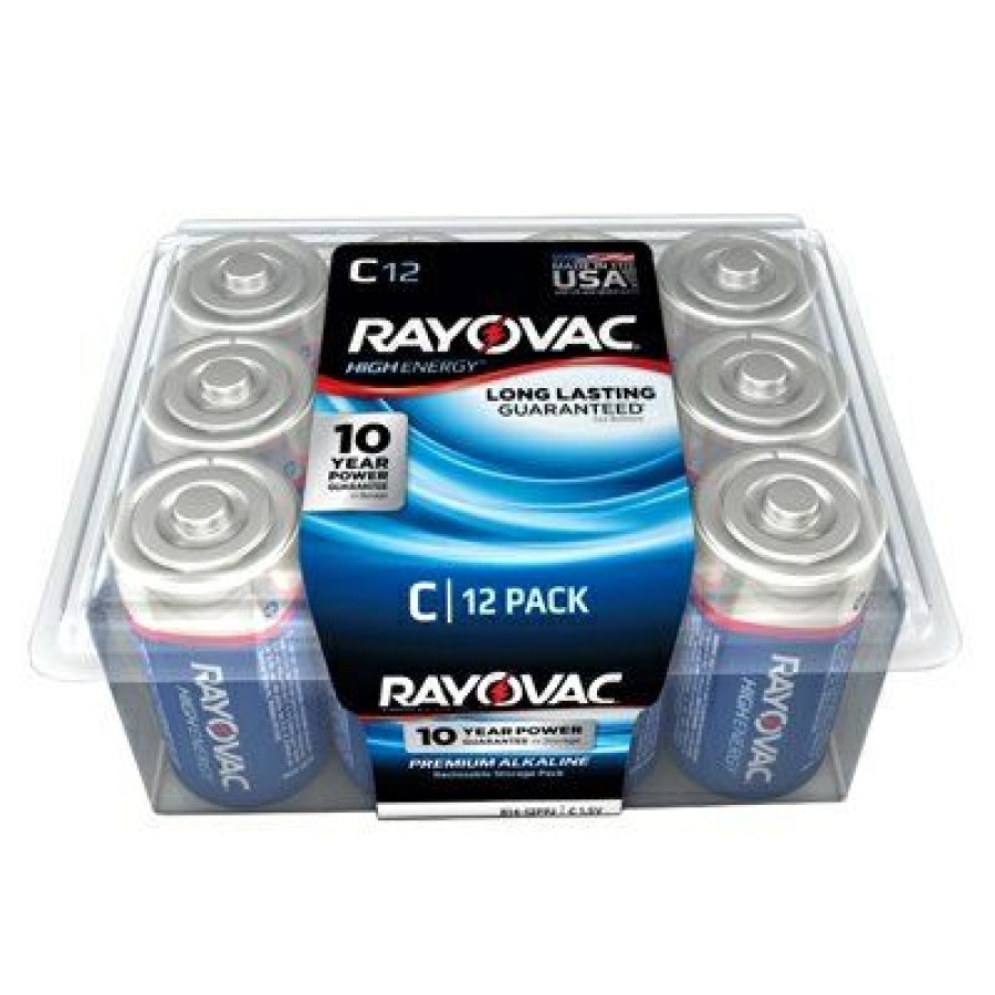 Electrical *  | High Energy Alkaline C Cell Batteries, 12 Pack Premium Product Rayovac