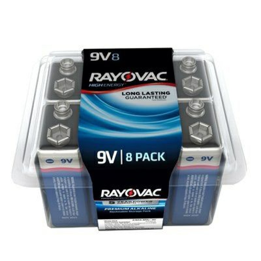 Electrical *  | High Energy 9 Volt (9V) Alkaline Batteries, 8 Pack Superior Style Rayovac