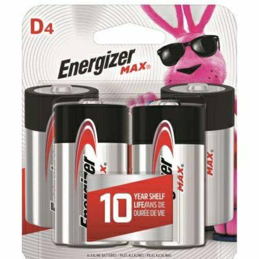 Electrical *  | Max D Cell Alkaline Batteries, 4 Pack Glamor Model Energizer