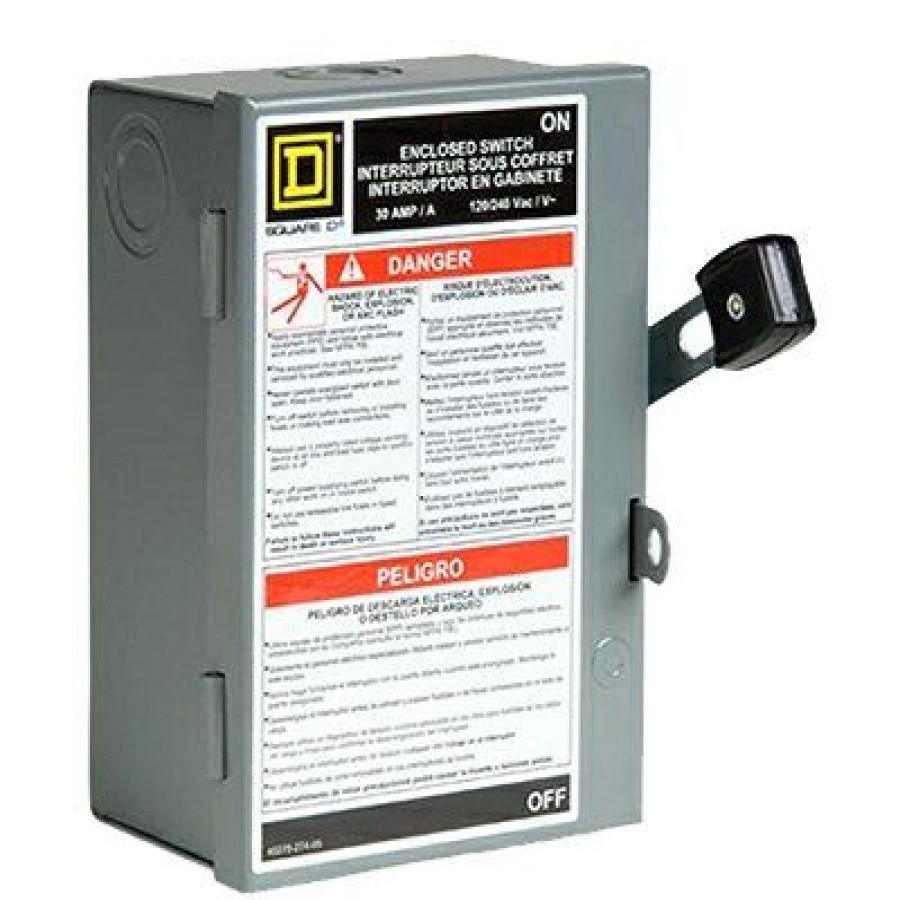 Electrical *  | Square D Unique Style 30-Amp Light-Duty 2-Plug Safety Switch