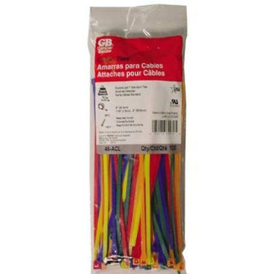 Electrical *  | Gardner Bender Quality Guarantee Cable Tie, Nylon, Assorted Colors, 8-In., 120-Pk.