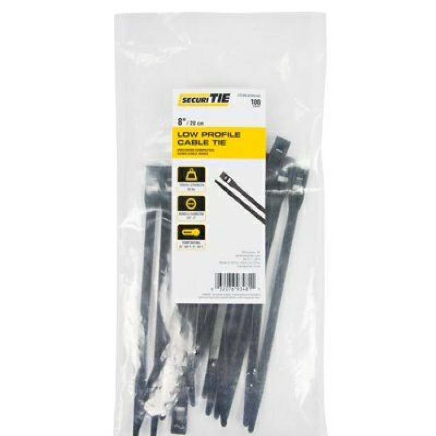 Electrical *  | Low-Profile Cable Tie, Uv Black, 8-In., 100-Pk. Fire Sale Gardner Bender