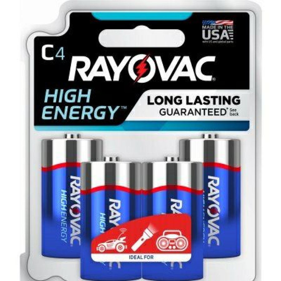 Electrical *  | High Energy Alkaline C Cell Batteries, 4 Pack Excellent Rayovac