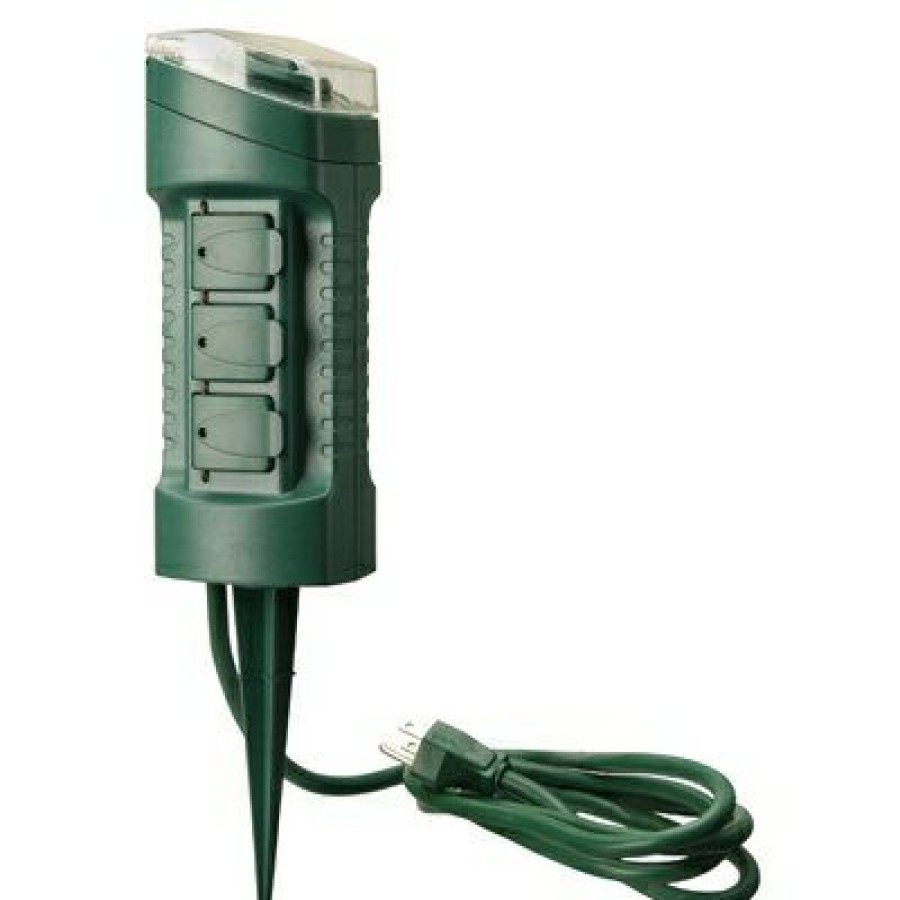 Electrical *  | 6-Outlet Outdoor Power Stake Timer Top Sell Woods