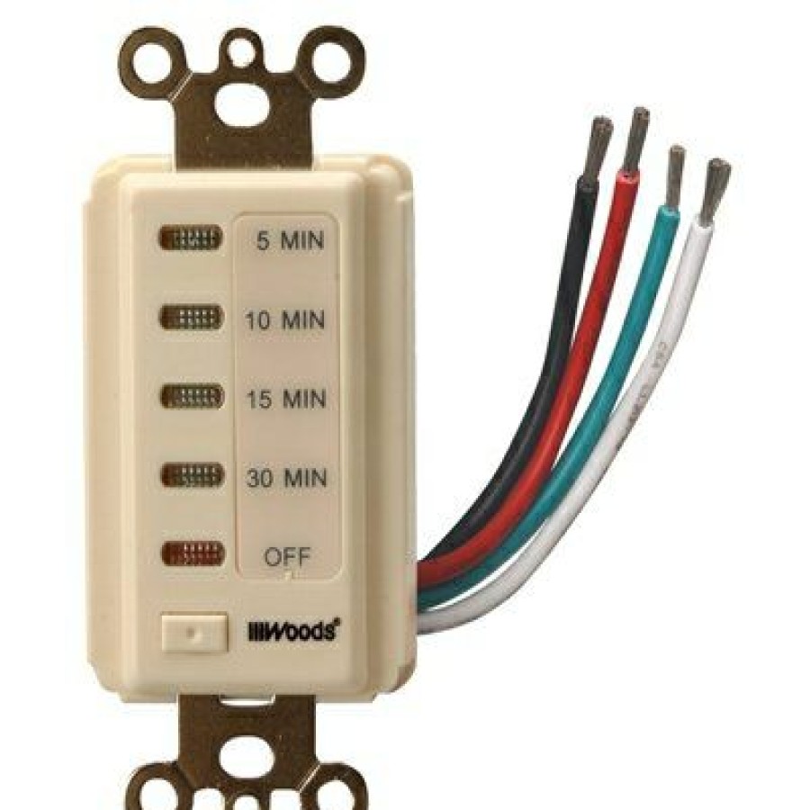 Electrical *  | Woods Unique Style In-Wall 30-Minute Digital Countdown Timer, Almond