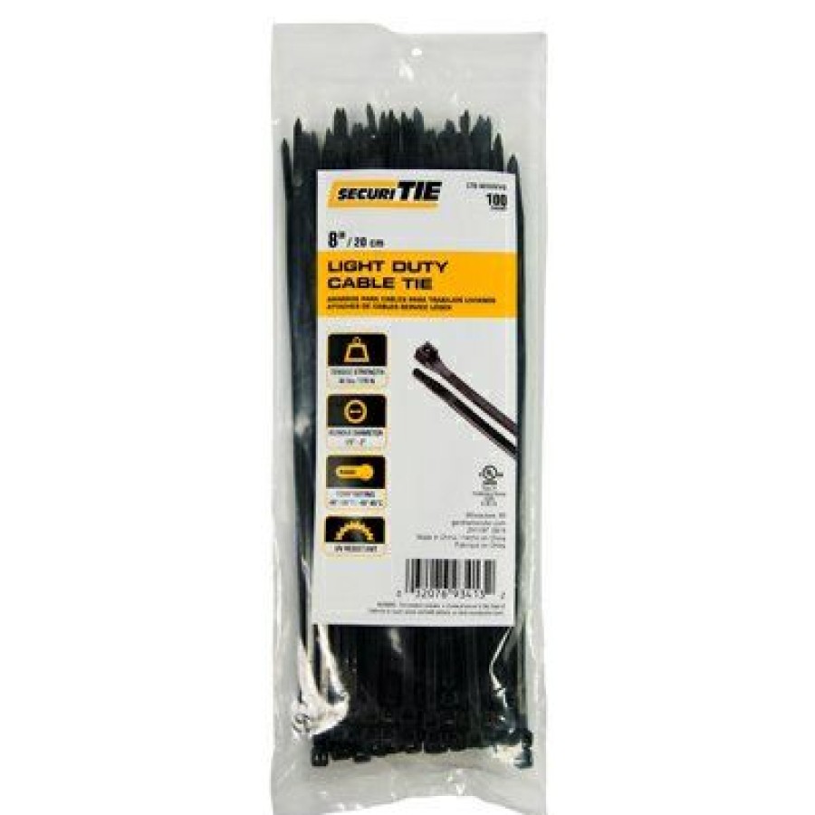 Electrical *  | Light Duty Cable Tie, Uv Black, 8-In., 100-Pk. Hot Sell Gardner Bender