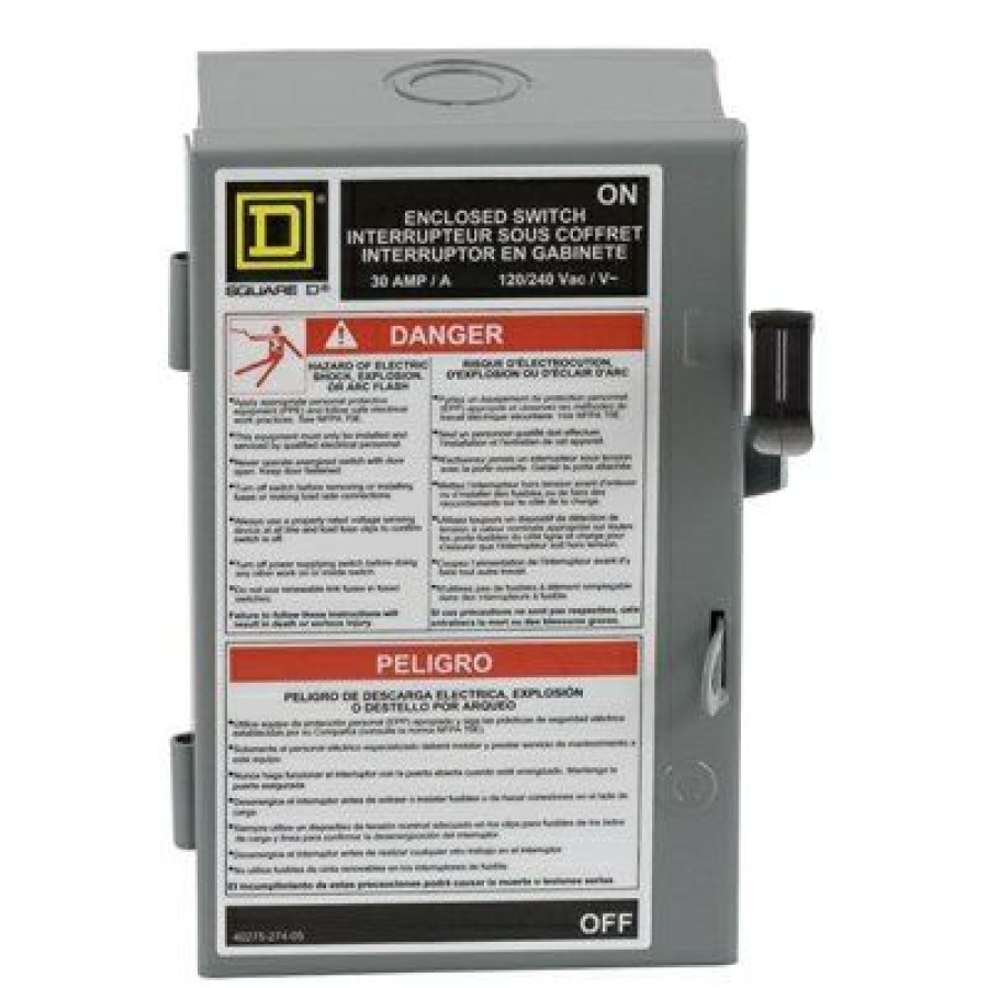 Electrical *  | Square D 100% Guarantee 30-Amp Light-Duty Safety Switch