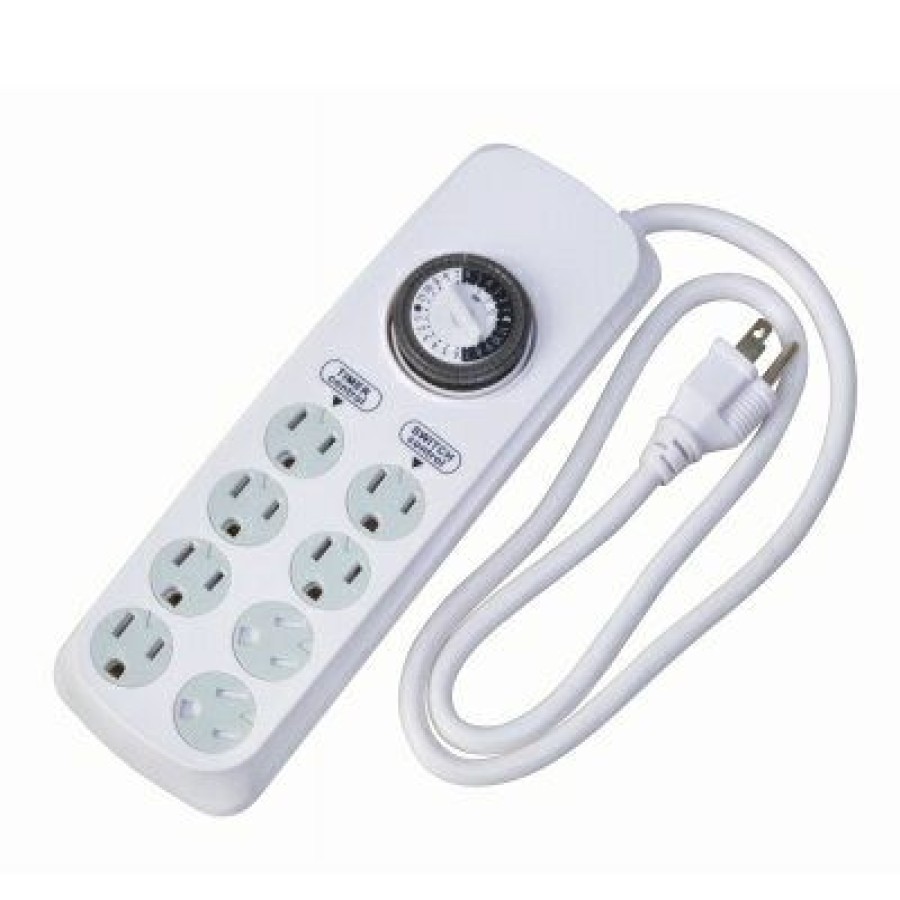 Electrical *  | Woods At Lower Price 8-Outlet Indoor Mechanical Power Strip Timer